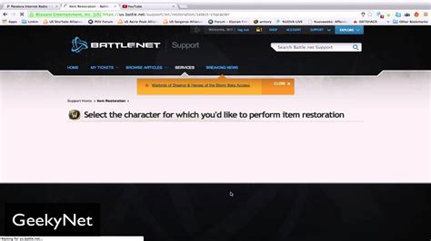 Item restoration page is not loading the list of deleted items. . Battle net item restore